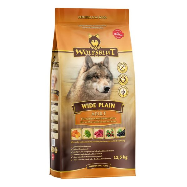 Wolfsblut Wide Plain Adult Trockenfutter - Pferd mit Süßkartoffel 12,5 kg