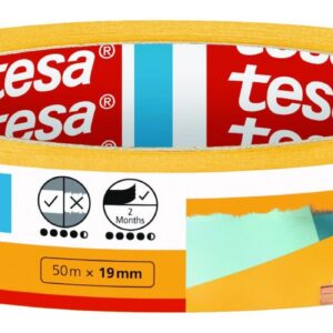 tesa Malerband Perfect+ 50 m x 19 mm, gelb