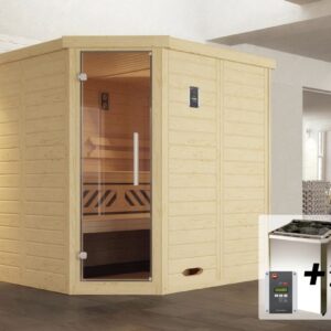 weka Premium Massivholz-Elementsauna Kemi Eck Gr. 2 Sparset 7,5 kW BioS