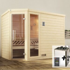 weka Premium Massivholz-Sauna Turku Gr. 3 Sparset 7,5 kW OS