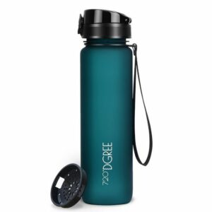 720°DGREE Trinkflasche uberBottle 1000ml auslaufsicher, 1L Sportflasche mit Früchtesieb - Bruchsicher aus Softtouch Kunststoff