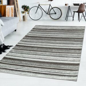 Designteppich Kurzflor Teppich Modern Wohnzimmer Gestreiftes Muster, TT Home, rechteckig, Höhe: 13 mm