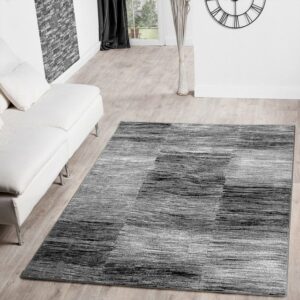 Designteppich Moderner Wohnzimmer Teppich Grau Schwarz Anthrazit, TT Home, rechteckig, Höhe: 13 mm