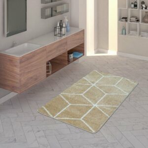 Fußmatte Badematte Kurzflor-Teppich Für Badezimmer Mit Rauten-Muster, TT Home, rechteckig, Höhe: 22 mm