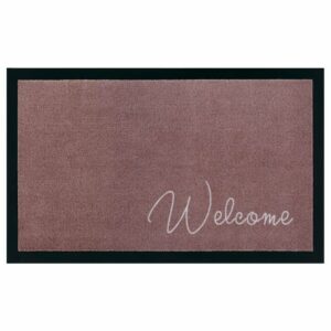 Fußmatte Fußmatte Welcome II, braun 45x75 cm, Teppich Boss, rechteckig, Höhe 6 mm, In/- Outdoor geeignet, Schriftzug, Robust, Pflegeleicht, Kurzflor, Teppich Boss, rechteckig, Höhe: 5 mm