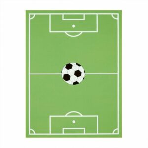 Kinderteppich Kinderteppich Spielteppich Für Kinderzimmer Mit Fußball-Design Grün, TT Home, rechteckig, Höhe: 9 mm