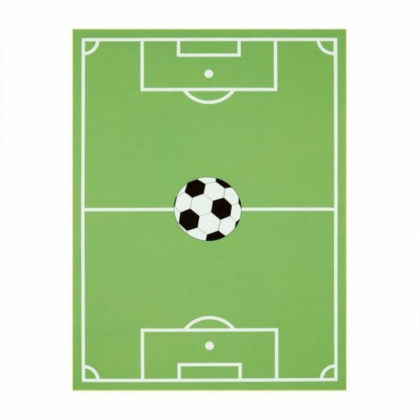 Kinderteppich Kinderteppich Spielteppich Für Kinderzimmer Mit Fußball-Design Grün, TT Home, rechteckig, Höhe: 9 mm