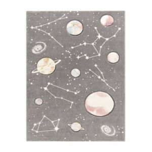 Kinderteppich Kinderteppich Spielteppich Mit Planeten Und Sternen, TT Home, rechteckig, Höhe: 17 mm