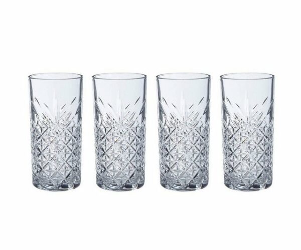 Pasabahce Glas TIMELESS 520205 4er Set Wassergläser Lang 365 ml Gläser-Set Saft