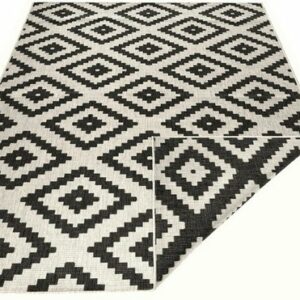 Teppich Malta Wendeteppich, NORTHRUGS, rechteckig, Höhe: 5 mm, In- und Outdoor, Rauten Design, Robust, Pflegeleicht, Flachgewebe