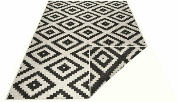 Teppich Malta Wendeteppich, NORTHRUGS, rechteckig, Höhe: 5 mm, In- und Outdoor, Rauten Design, Robust, Pflegeleicht, Flachgewebe