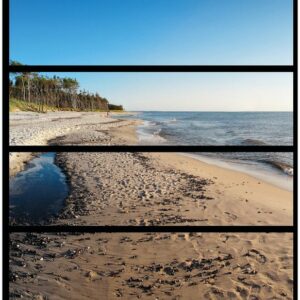 Wallario Möbelfolie Einsamer Strand am Meer - Blauer Himmel