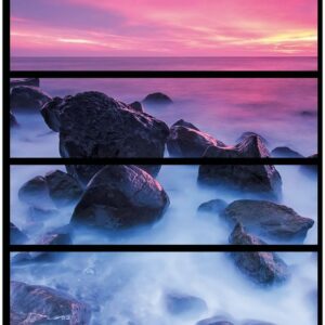 Wallario Möbelfolie Felsen im Meer bei Sonnenuntergang