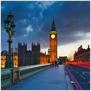 Wallario Möbelfolie London- Big Ben bei Nacht