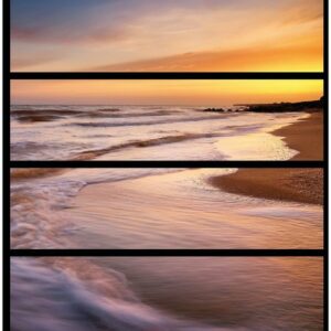 Wallario Möbelfolie Sonnenuntergang am Strand - Abendspaziergang