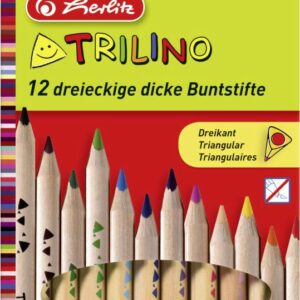 herlitz Dreikantbuntstifte Trilino 12er aus FSC Holz in Hängeschachtel