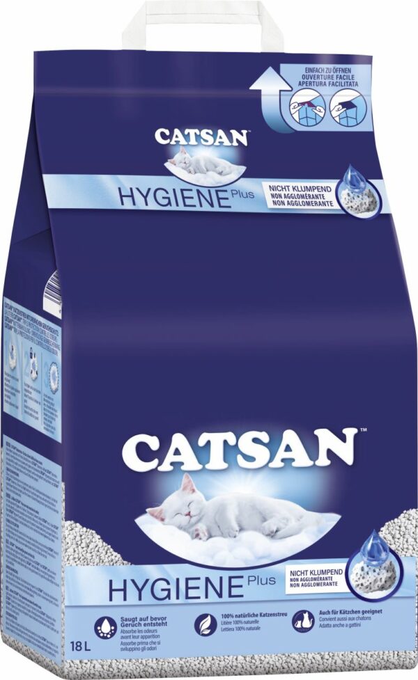 Catsan Hygiene Plus Katzenstreu 18 L