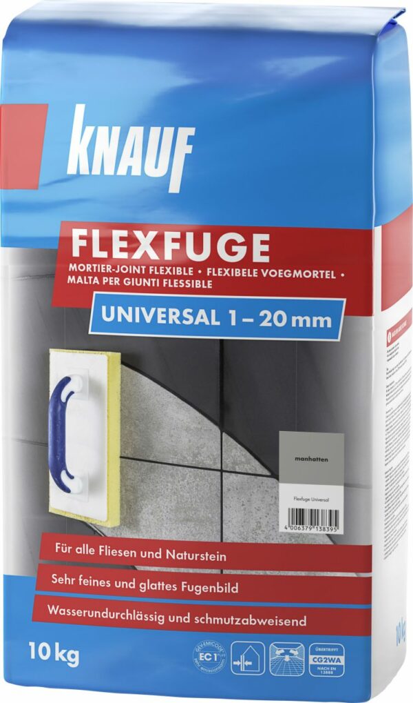 Knauf Fugenmörtel Flexfuge Universal 1 - 20 mm manhattan 10 kg