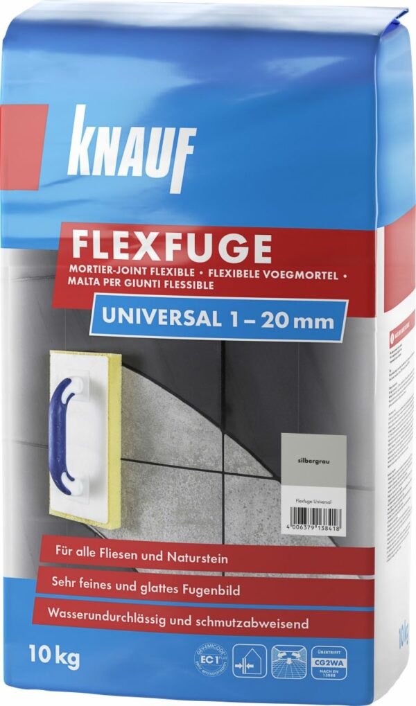 Knauf Fugenmörtel Flexfuge Universal 1 - 20 mm silbergrau 10 kg