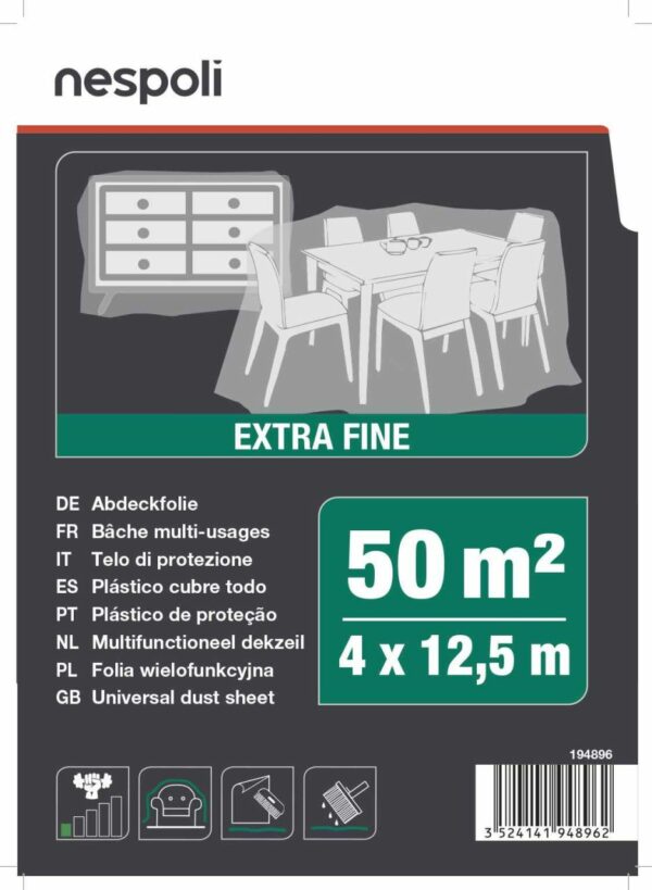 Nespoli Abdeckfolie 12,5 x 4 m = 50 m² transparent