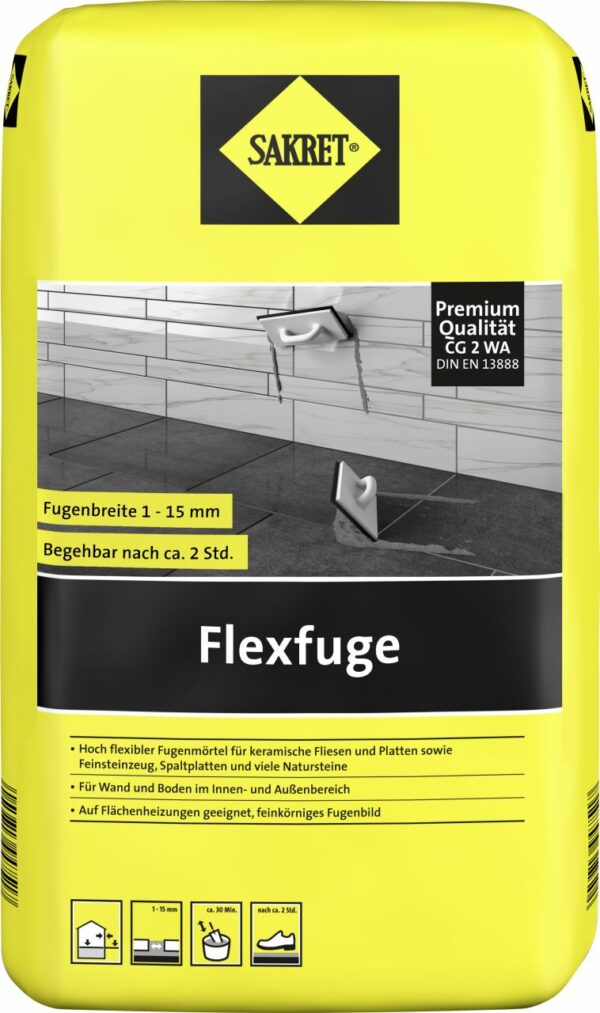 Sakret Flexfuge 1 - 15 mm dunkelgrau 15 kg