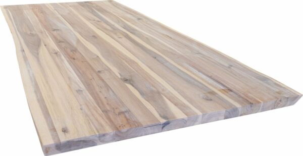 Tischplatte Akazie massiv mit natürlicher Kante 180 x 90 x 3,8 cm