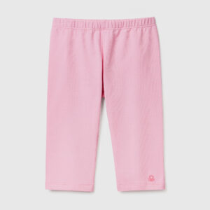 Benetton, 3/4-leggings Aus Elastischer Baumwolle, größe 104, Pink, female