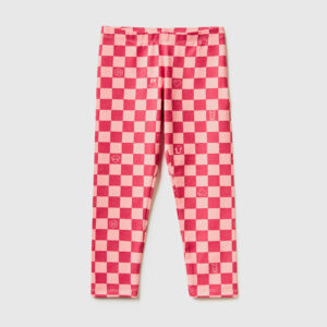 Benetton, Gemusterte Leggings Aus Stretchiger Baumwolle, größe 116, Pink, female