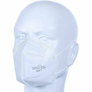 GTA - 50 CE-zertifizierte weiße FFP2-Masken mit verstellbaren Gummibändern und Nasenbügel, 5 Filterstärken