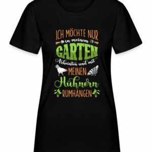 Quattro Formatee Kurzarmshirt Garten Hühner - Huhn Hahn Chicken Bauern Damen T-Shirt (1-tlg)