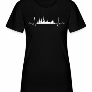 Quattro Formatee Kurzarmshirt Herzschlag - Hamburg Hafen Damen T-Shirt (1-tlg)