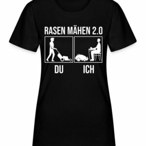 Quattro Formatee Kurzarmshirt Rasen mähen 2.0 - Lustiger Spruch Statement Damen T-Shirt (1-tlg)