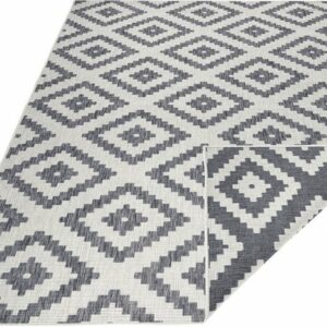 Teppich Malta Wendeteppich, NORTHRUGS, rechteckig, Höhe: 5 mm, In- und Outdoor, Rauten Design, Robust, Pflegeleicht, Flachgewebe