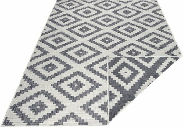 Teppich Malta Wendeteppich, NORTHRUGS, rechteckig, Höhe: 5 mm, In- und Outdoor, Rauten Design, Robust, Pflegeleicht, Flachgewebe