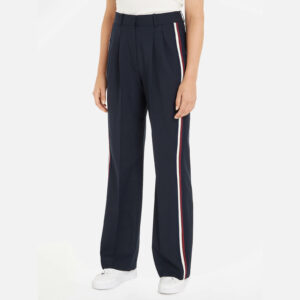 Tommy Hilfiger Wide Leg Wool-Blend Pleated Trousers - EU 34/UK 6