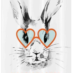 Abakuhaus Duschvorhang Badezimmer Deko Set aus Stoff mit Haken Breite 120 cm, Höhe 180 cm, Frohe Ostern Funny Bunny Brille