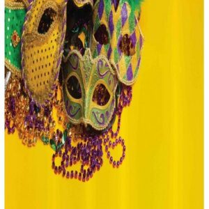 Abakuhaus Duschvorhang Badezimmer Deko Set aus Stoff mit Haken Breite 120 cm, Höhe 180 cm, Karneval Venezianische Maske Entwurf