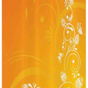 Abakuhaus Duschvorhang Badezimmer Deko Set aus Stoff mit Haken Breite 120 cm, Höhe 180 cm, Orange Ostern Themed Verziert