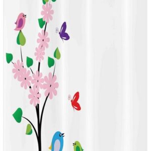 Abakuhaus Duschvorhang Badezimmer Deko Set aus Stoff mit Haken Breite 120 cm, Höhe 180 cm, Ostern Frühling Illustration