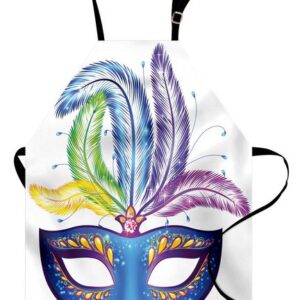 Abakuhaus Kochschürze Höhenverstellbar Klare Farben ohne verblassen, Karneval Blau Venetian Mask