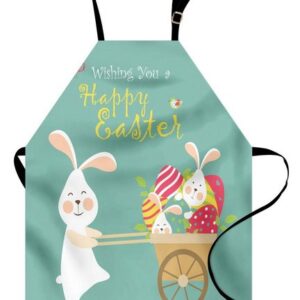 Abakuhaus Kochschürze Höhenverstellbar Klare Farben ohne verblassen, Ostern Lächeln Hase Eier