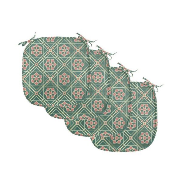 Abakuhaus Stuhlkissen Dekoratives wasserfestes Kissen mit Riemen für Küchensitze, Mandala floral Osten