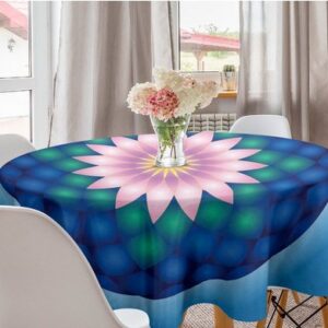 Abakuhaus Tischdecke Kreis Tischdecke Abdeckung für Esszimmer Küche Dekoration, Blumen-Mandala Naher Osten Motive
