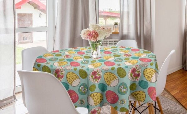 Abakuhaus Tischdecke Kreis Tischdecke Abdeckung für Esszimmer Küche Dekoration, Ostern Blumen