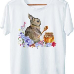 Art & Detail Shirt T-Shirt Oster Hase mit Honig Osterhasen Design passend zu Ostern