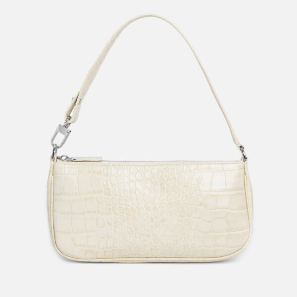 BY FAR Women's Rachel Croco Embossed Leather Bag - Cream