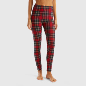 Benetton, Leggings In Tartan, größe S, Rot, female