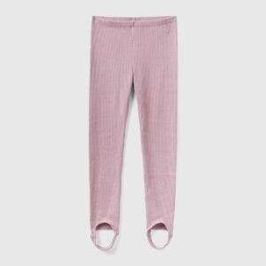 Benetton, Warme Leggings Im Rippenmuster, größe XL, Pink, female