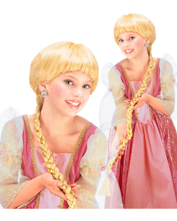 Blonde Rapunzel Kinderperücke für Fasching & Karneval