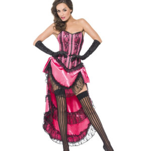 Burlesque Can-Can Kostüm pink für Karneval L